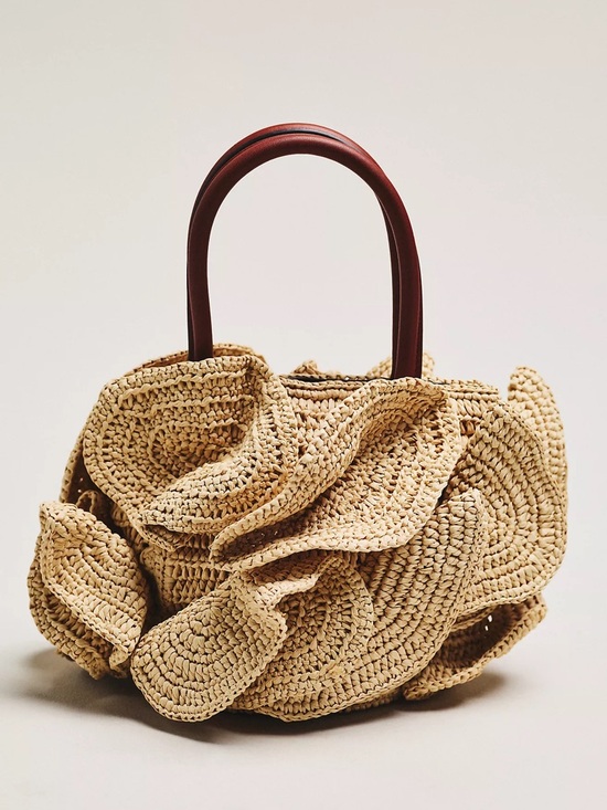 FARM Rio Handbags - FARM RIO Farm Rio Raffia Floral Shoulder Bag